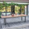 Ensemble table de jardin rectangulaire extensible 320 x 100 x 76 cm avec 8 chaises et 2 chaises avec accoudoirs