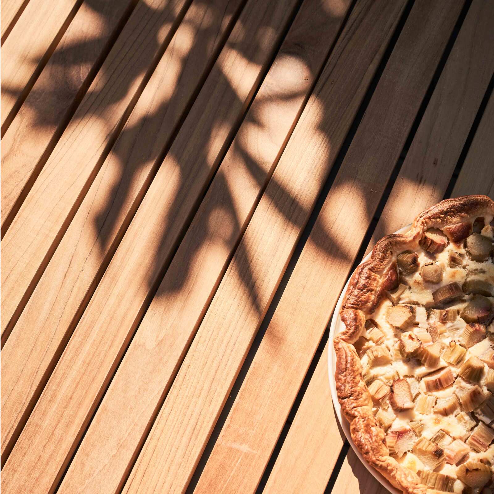 Table de jardin (200 x 100 x 75 cm) en aluminium et teck