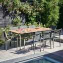 Table de jardin (200 x 100 x 75 cm) en aluminium et teck