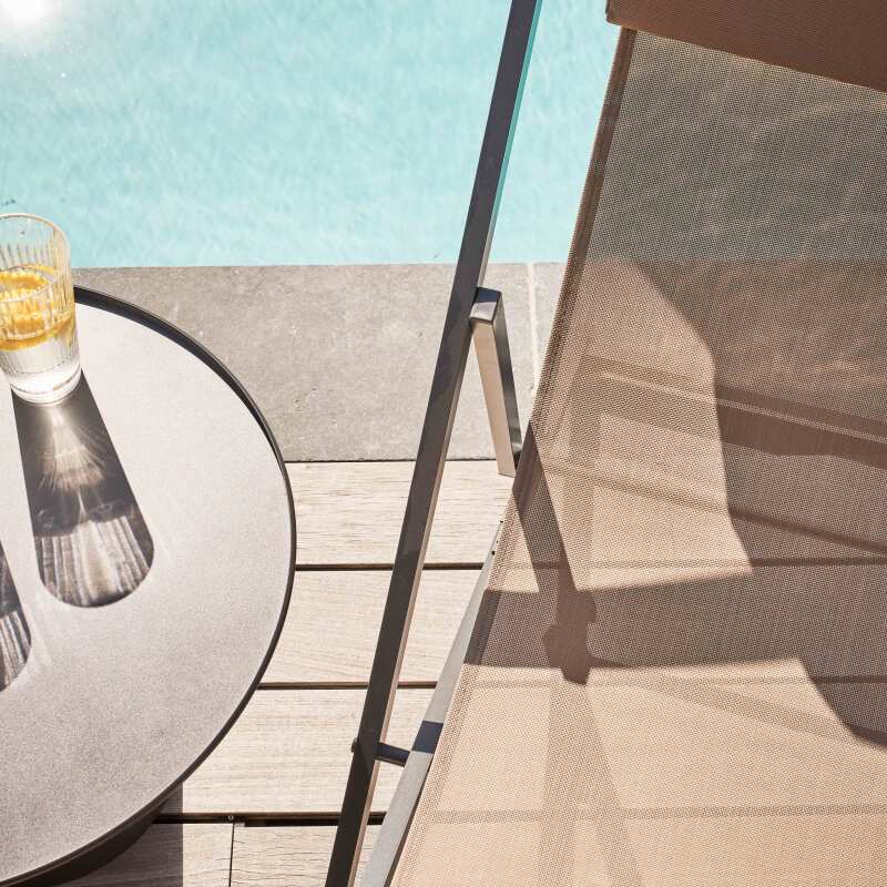 Lot de 2 chiliennes en aluminium inclinables 4 positions