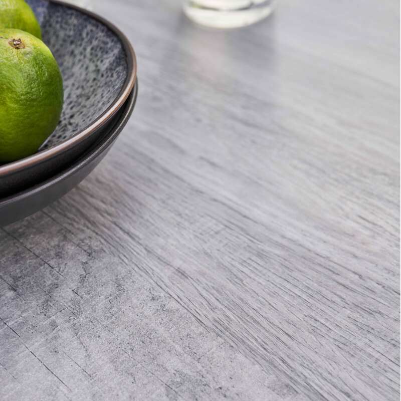 Table de jardin en céramique effet bois grisé (230 x 95 x 74 cm)