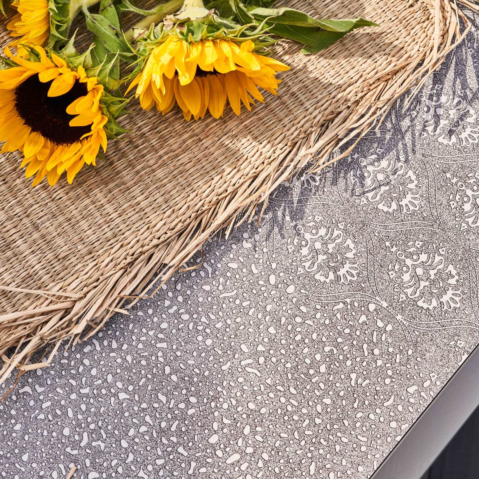 Table de jardin en céramique effet stamp (230 x 95 x 74 cm)