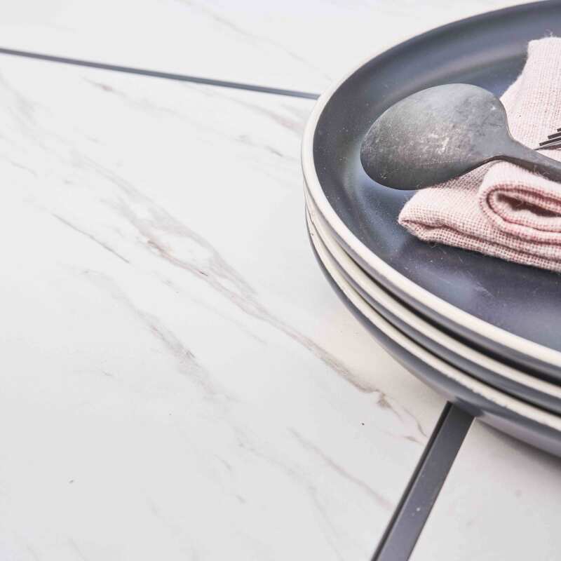 Table de jardin en céramique effet marbre (182 x 121 x 74 cm) (4/7)