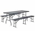 Ensemble table + bancs pliants en PEHD