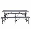Ensemble table + bancs pliants en PEHD