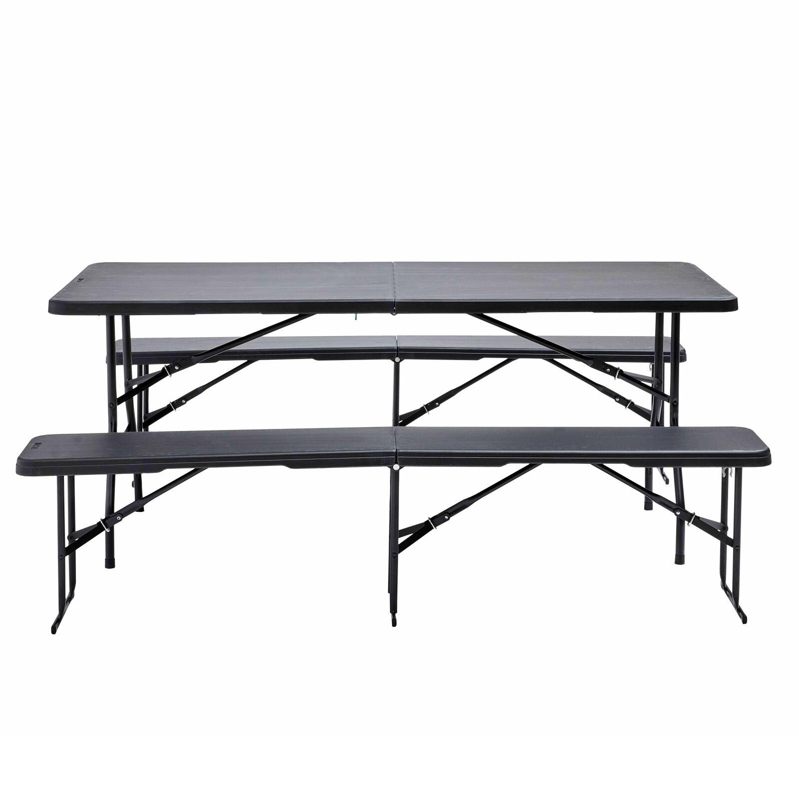 Ensemble table + bancs pliants en PEHD Ensemble table + bancs pliants en PEHD