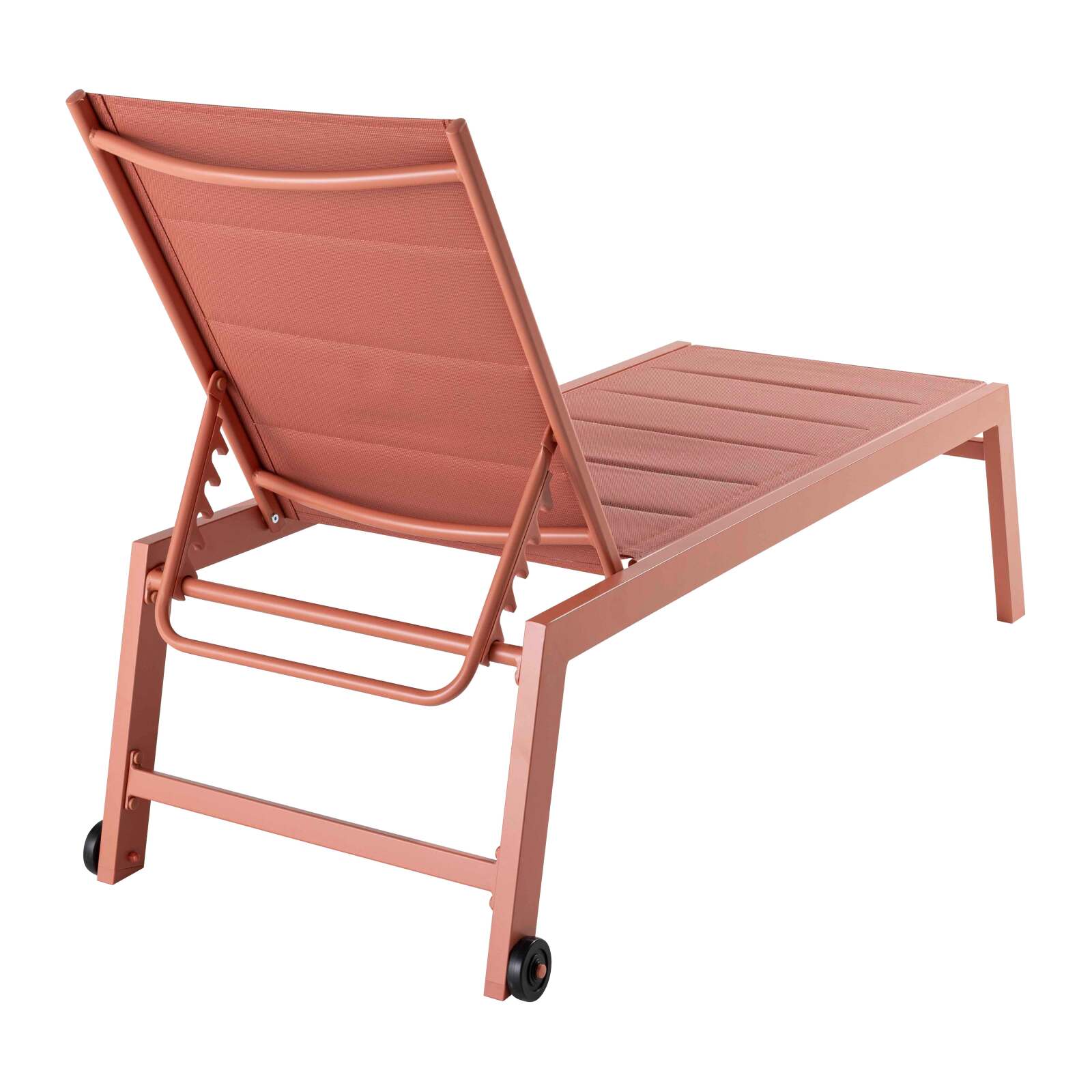 Lot de 2 bains de soleil avec roues, inclinables 5 positions