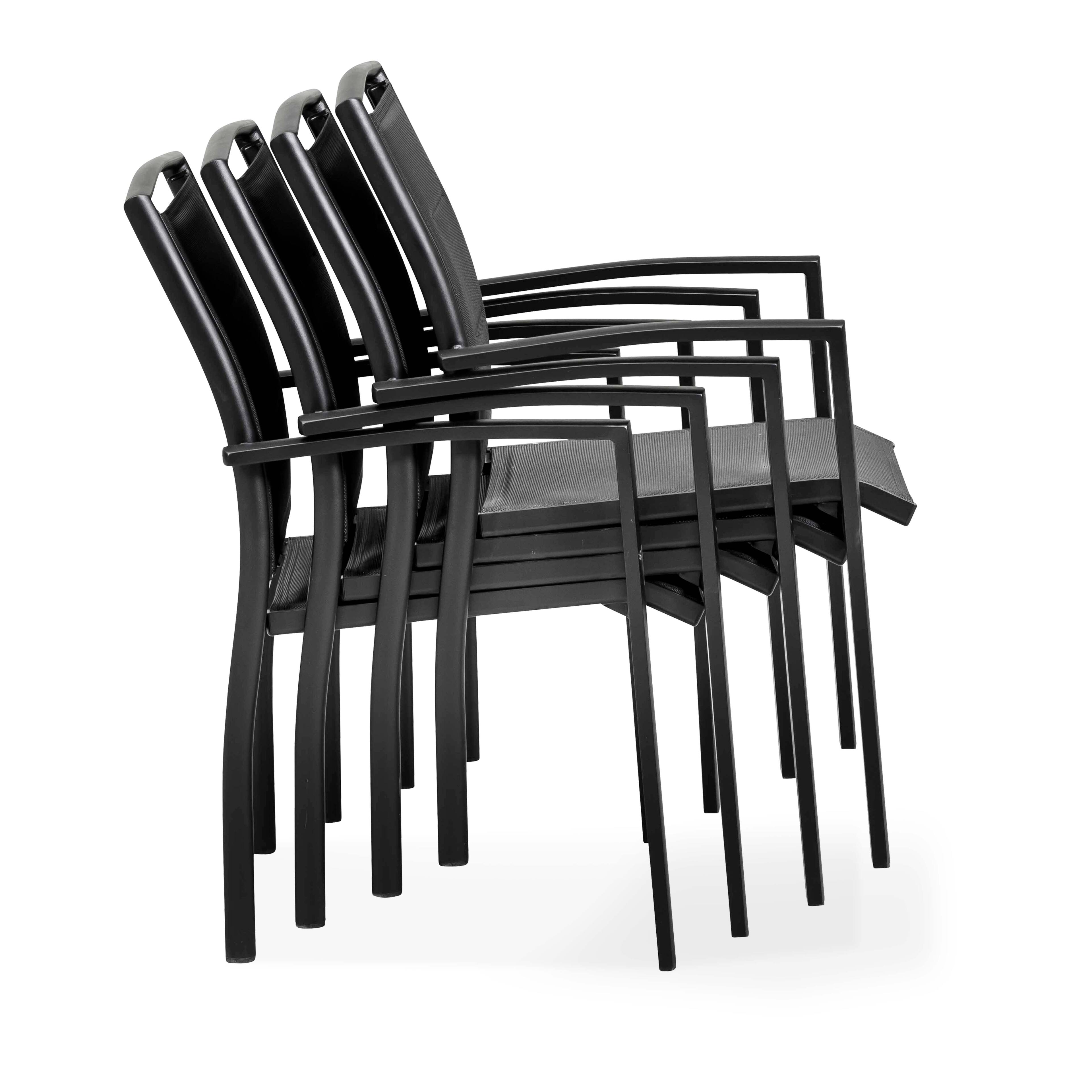 Chaise de jardin en métal noir avec accoudoirs - Vondel Référence :  CD_Ch90E-02