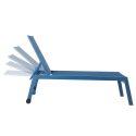 Lot de 2 bains de soleil avec roues, inclinables 5 positions