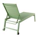 Lot de 2 bains de soleil avec roues, inclinables 5 positions
