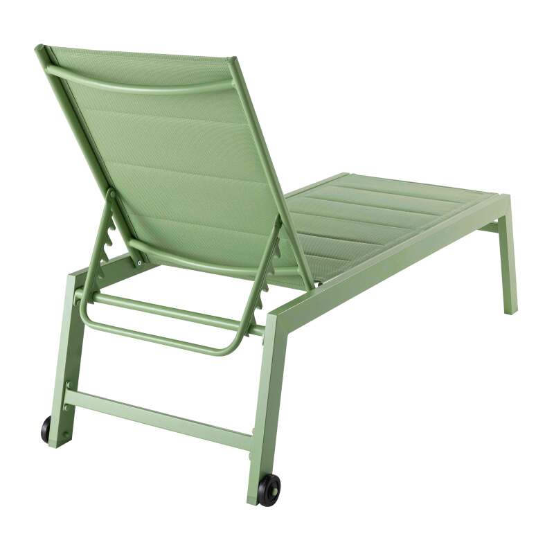 Lot de 2 bains de soleil avec roues, inclinables 5 positions