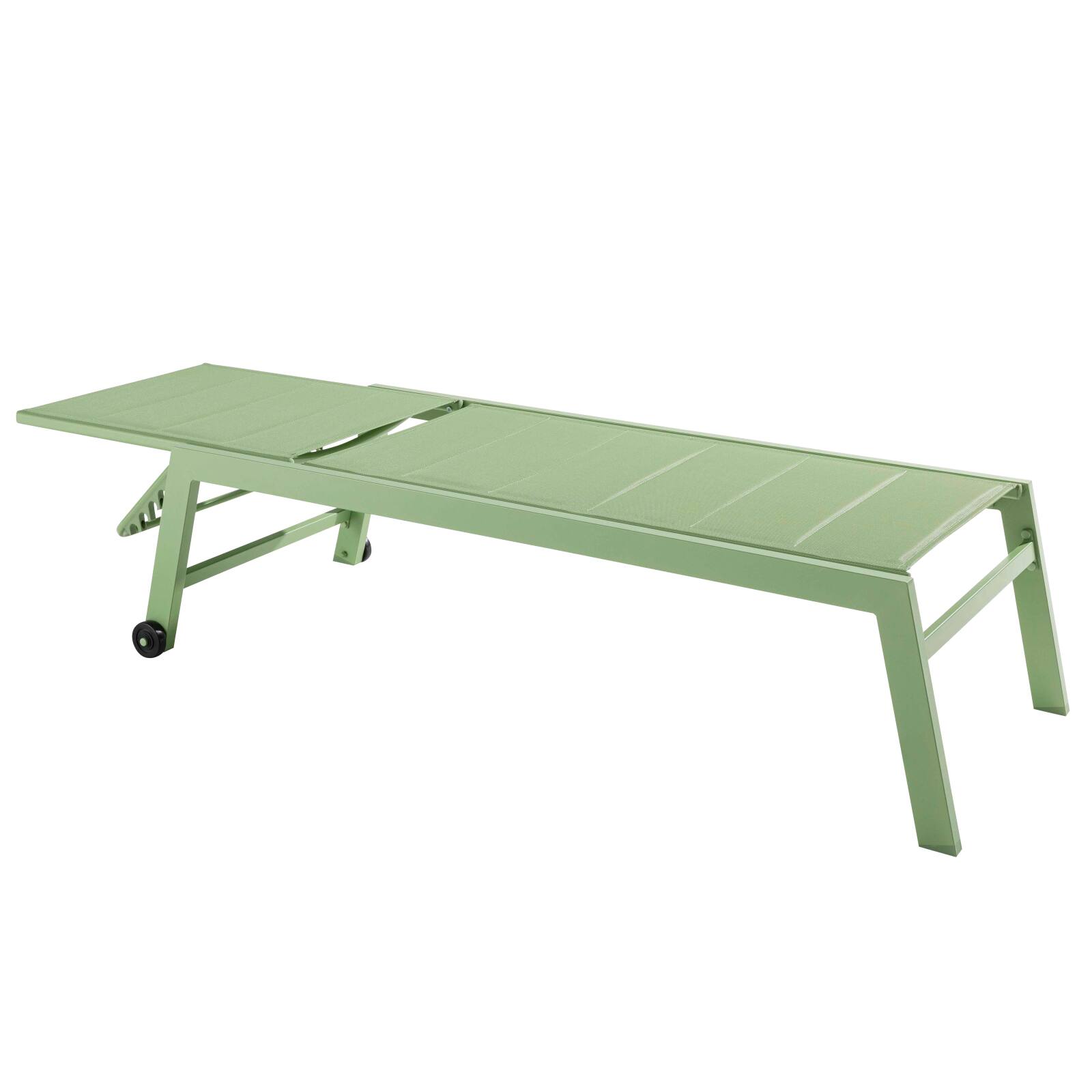 Lot de 2 bains de soleil avec roues, inclinables 5 positions