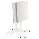 Table de jardin carrée 60 x 60 cm avec pied blanc inclinable en HPL