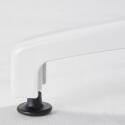 Table de jardin carrée 60 x 60 cm avec pied blanc inclinable en HPL