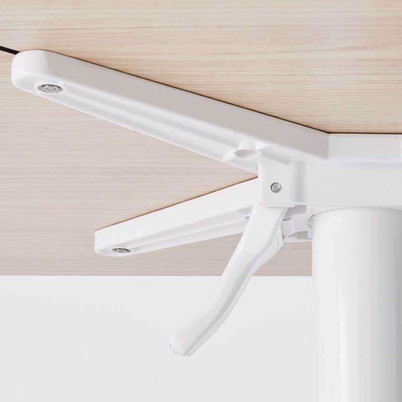 Table de jardin carrée 60 x 60 cm avec pied blanc inclinable en HPL