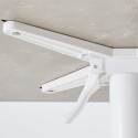 Table de jardin carrée 60 x 60 cm avec pied blanc inclinable en HPL
