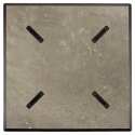 Table de jardin carrée 60 x 60 cm avec pied blanc inclinable en HPL