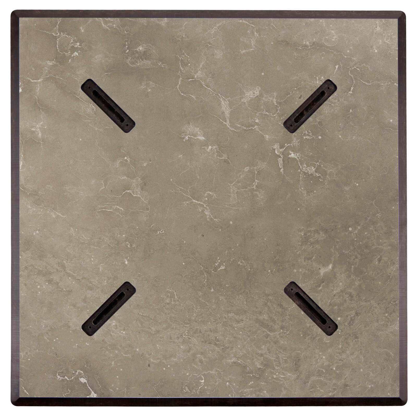 Table de jardin carrée 60 x 60 cm avec pied blanc inclinable en HPL