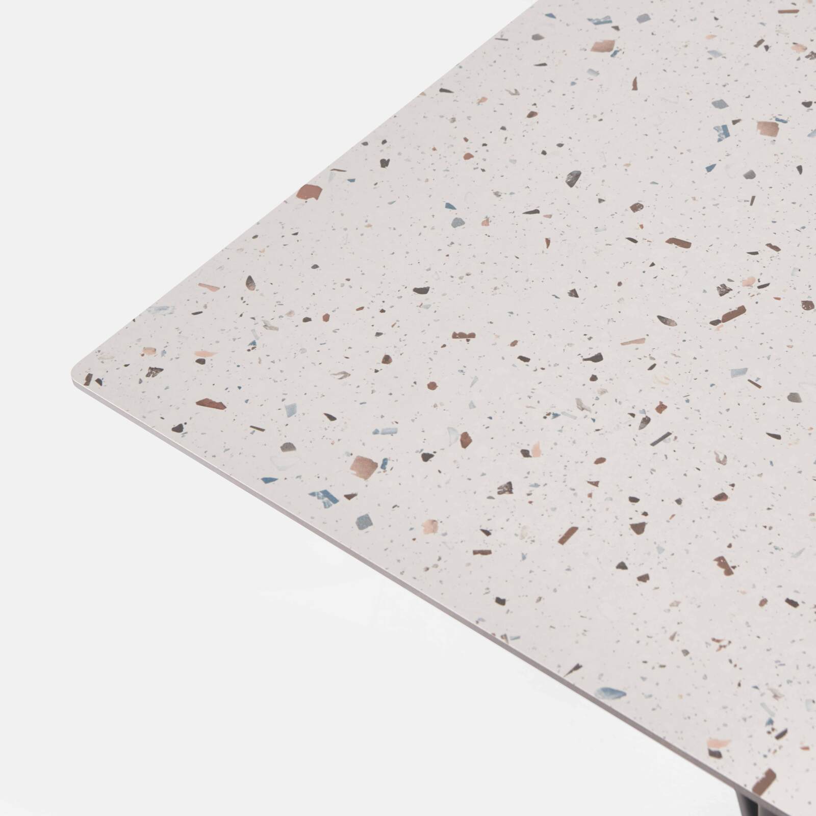 Table de jardin carrée 60 x 60 cm avec pied blanc inclinable en HPL