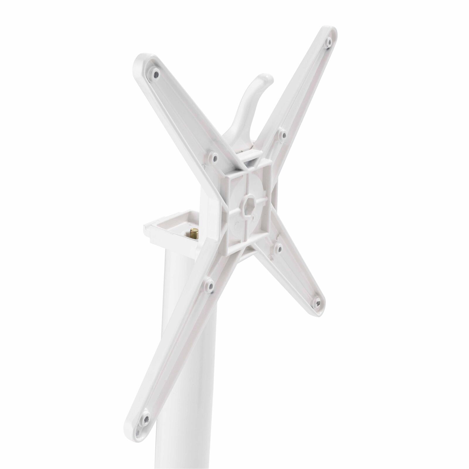 Table de jardin carrée 70 x 70 cm avec pied blanc inclinable en HPL