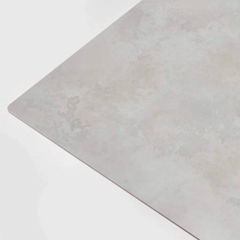 Table de jardin carrée 70 x 70 cm avec pied blanc inclinable en HPL (6/7)