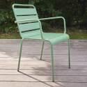 Chaise de jardin avec accoudoirs en métal