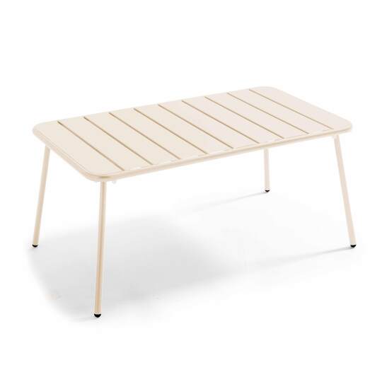 Table basse de jardin rectangulaire 90x50 cm coins arrondis | Oviala