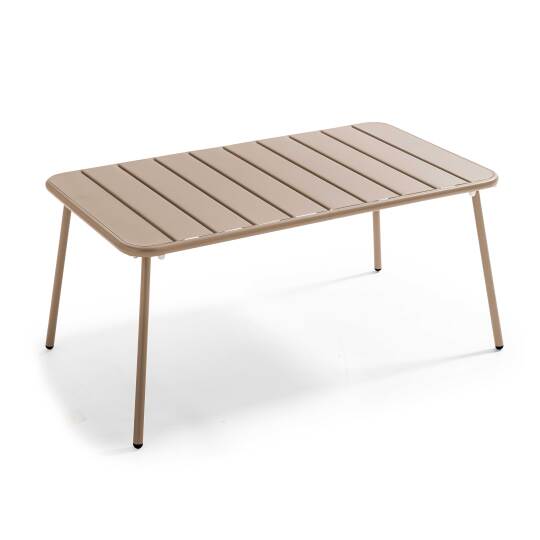Table basse de jardin rectangulaire en métal 90x50x40 cm | Oviala