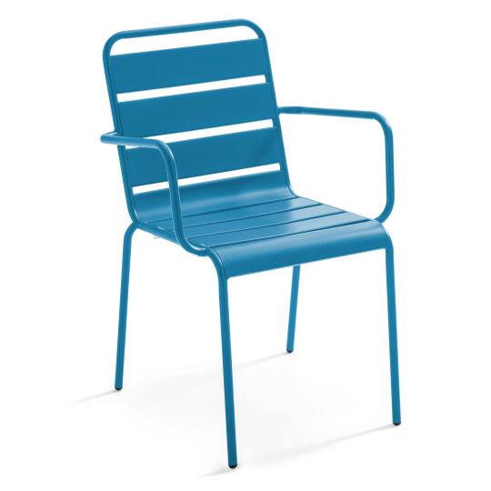 Chaise de jardin en métal avec accoudoirs | Oviala