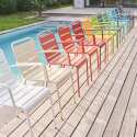 Chaise de jardin avec accoudoirs en métal
