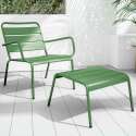 Lot de 2 fauteuils bas avec repose-pieds en métal dépareillés gris anthracite + 1 couleur