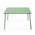 Table de jardin carrée 120 x 120 cm en métal et 8 chaises en métal