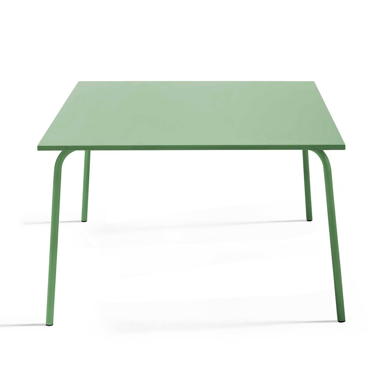 Table de jardin carrée 120 x 120 cm en métal et 8 chaises en métal