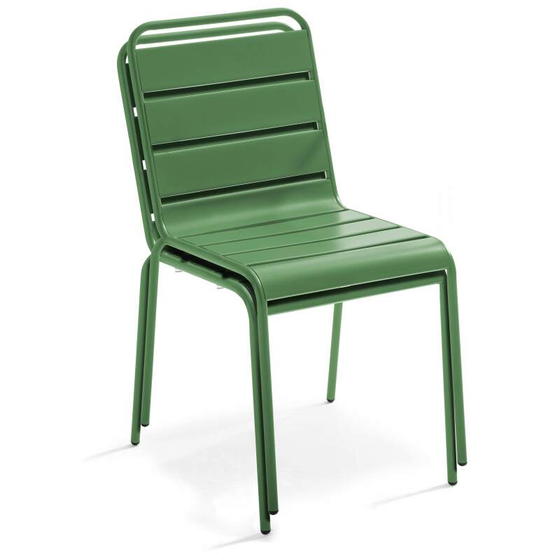 Table de jardin carrée 120 x 120 cm en métal et 8 chaises en métal