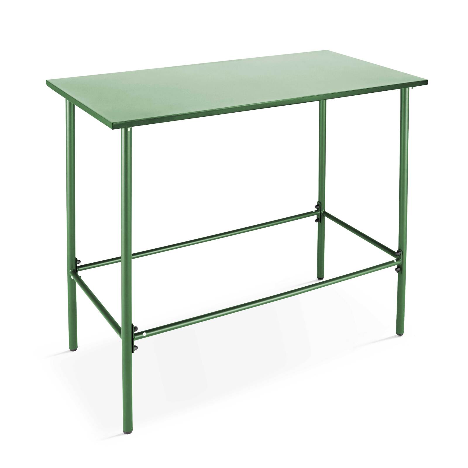 Table de jardin haute (120 x 60 x 105 cm) en acier thermolaqué