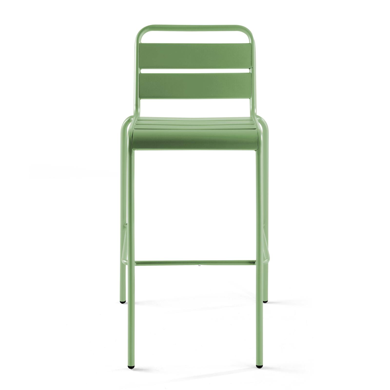 Table haute de jardin 120 x 60 cm et 6 chaises hautes en métal