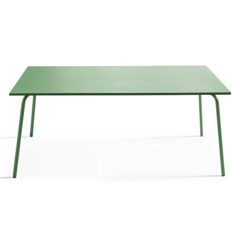 Table de jardin rectangulaire 180 x 90cm et 8 chaises bistrot en métal