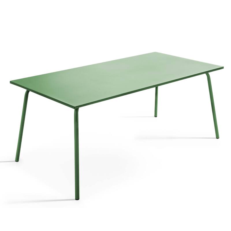 Table de jardin rectangulaire 180 x 90cm et 8 chaises bistrot en métal