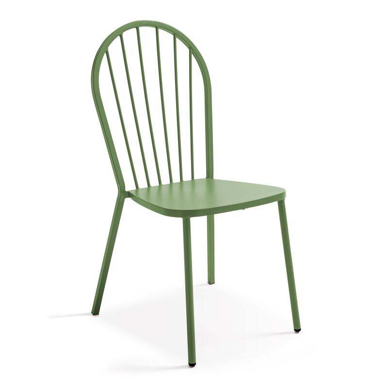 Table de jardin rectangulaire 180 x 90cm et 8 chaises bistrot en métal