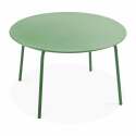 Table de jardin ronde Ø120 x 72 cm et 6 chaises avec accoudoirs en métal