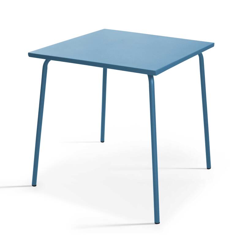 Ensemble table carrée (70 x 70 x 72 cm) et 4 chaises avec accoudoirs