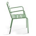 Ensemble table carrée (70 x 70 x 72 cm) et 4 chaises avec accoudoirs