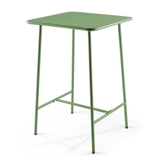 Table de bar haute carrée en acier thermolaqué 2 places | Oviala