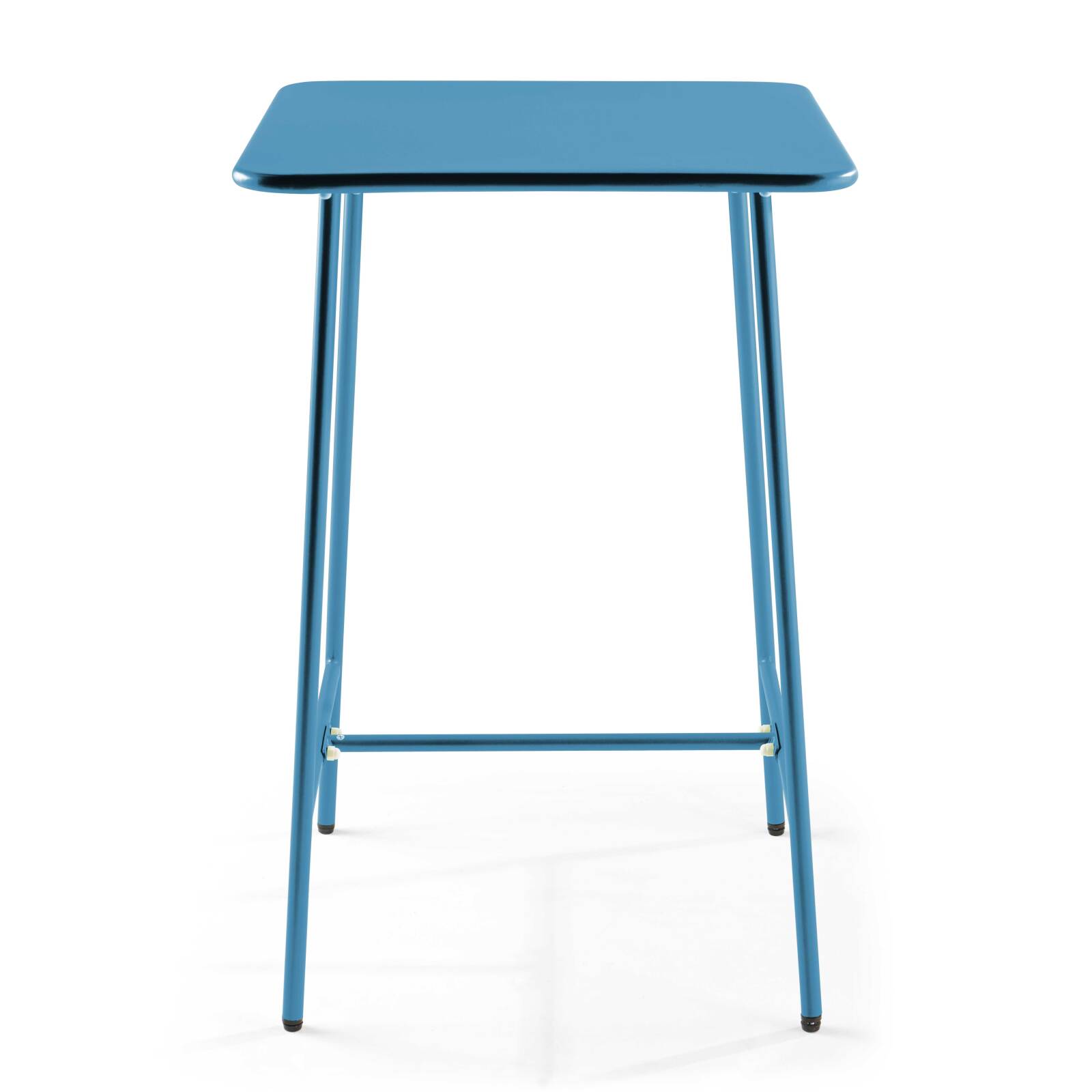 Table de bar haute 70 cm x 70 cm et 4 chaises hautes en métal