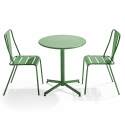 Table de jardin bistrot rabattable 70 x 72 cm et 2 chaises en métal
