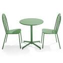 Table de jardin bistrot rabattable Ø70 x 72 cm et 2 chaises en métal