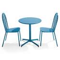 Table de jardin bistrot rabattable Ø70 x 72 cm et 2 chaises en métal