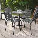 Table de jardin bistrot ronde inclinable en métal Ø70 cm et 4 chaises - Ambiance
