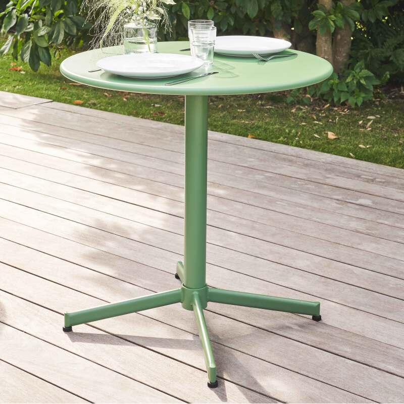 Table de jardin ronde inclinable Ø70 x 72 cm + 4 chaises (2/6)