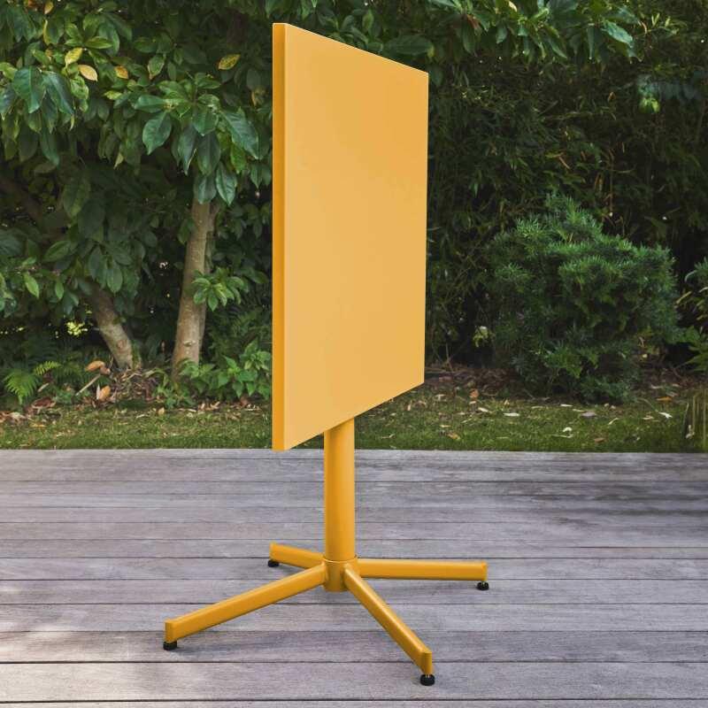Table de jardin carrée avec plateau rabattable 70 x 70 x 72 cm